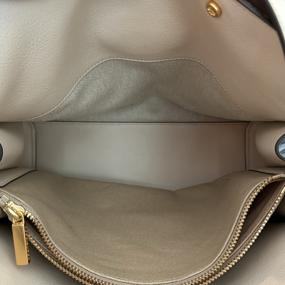 Tori Burch Lee Radziwill Double Medium Bag in gorgeous cream-colored leather!! - Picture 3 of 11